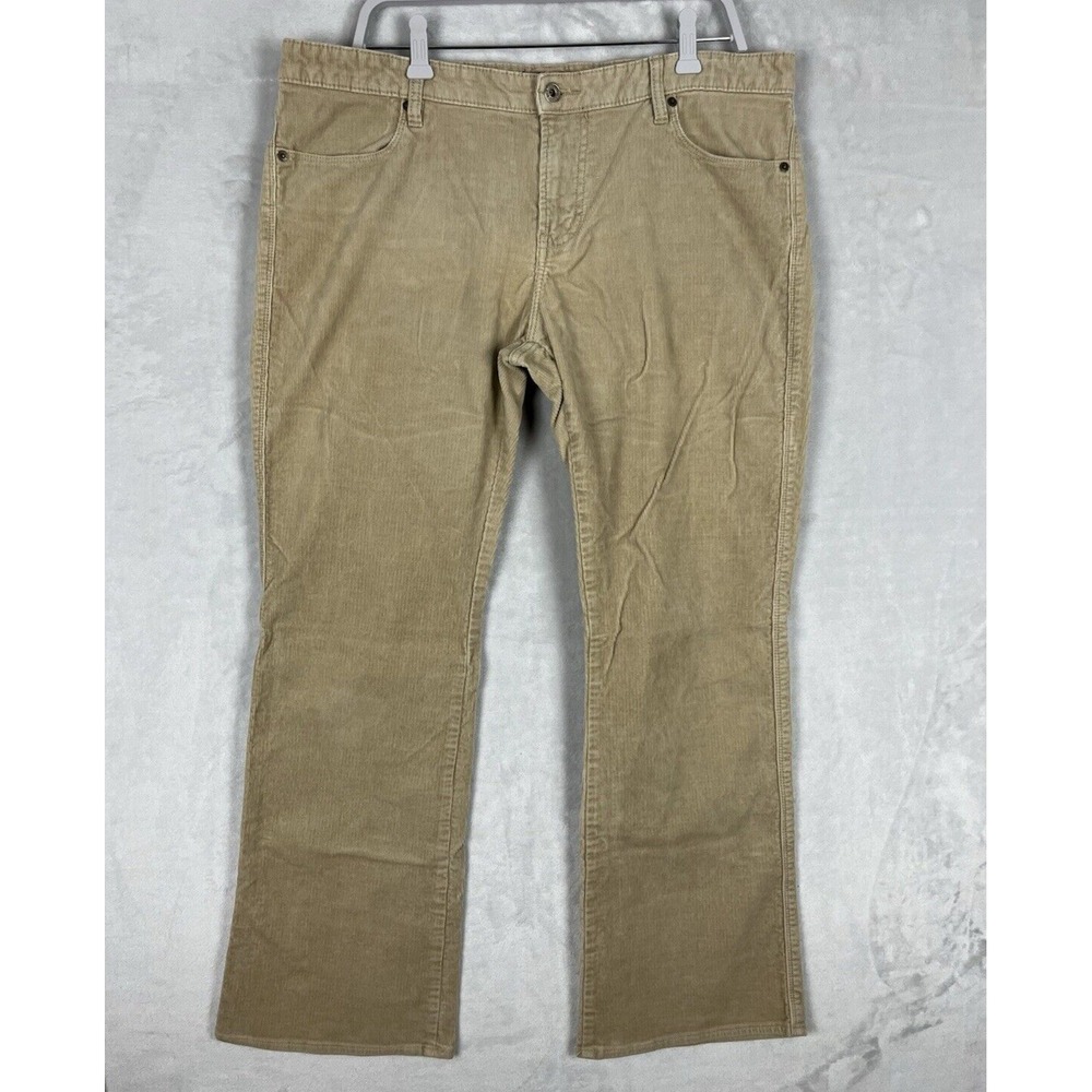 VTG Polo Jean Ralph Lauren Corduroy Pants Women 14 Beige Straight Leg Stretch